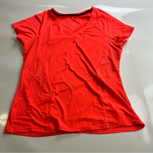 Marika Tops Marika Womens Orange V Neck Shirt L M2329 Poshmark